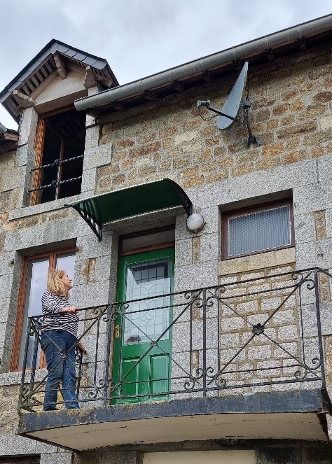 Sue admiring new canopy