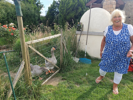 julie with geese